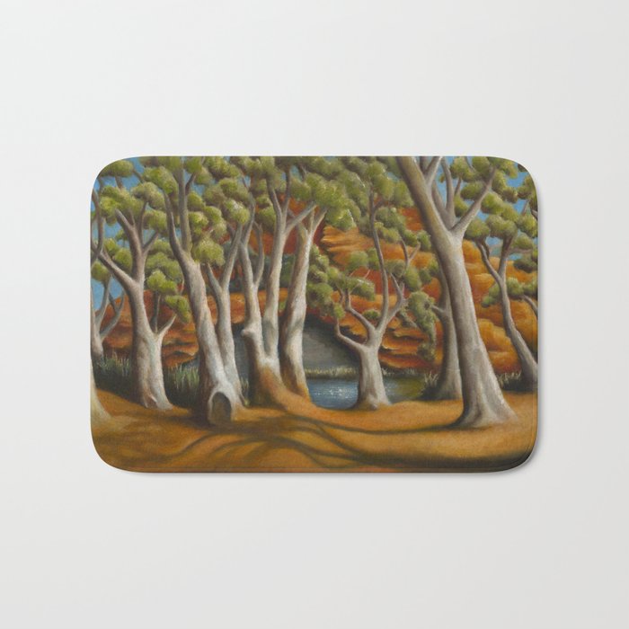 Ghost Gums of Gregory Gorge, original oil painting Bath Mat