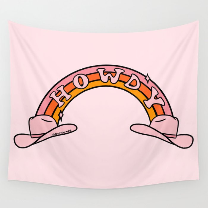 Howdy Rainbow Wall Tapestry