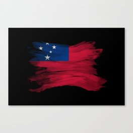 Samoa flag brush stroke, national flag Canvas Print