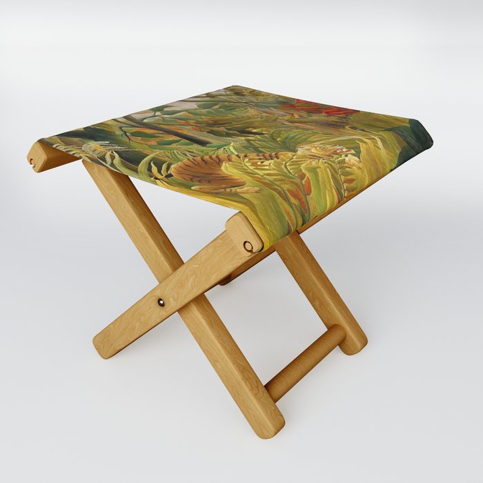 Henri Rousseau - Tiger in a Tropical Storm  Folding Stool