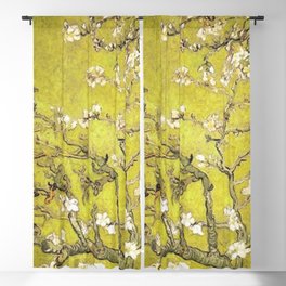 Vincent van Gogh Blossoming Almond Tree (Almond Blossoms) Gold Sky Blackout Curtain