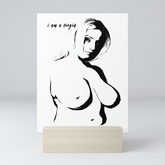 Erotic woman, Nude woman with big boobs, Naked female body, Minimalist art work Mini Art Print