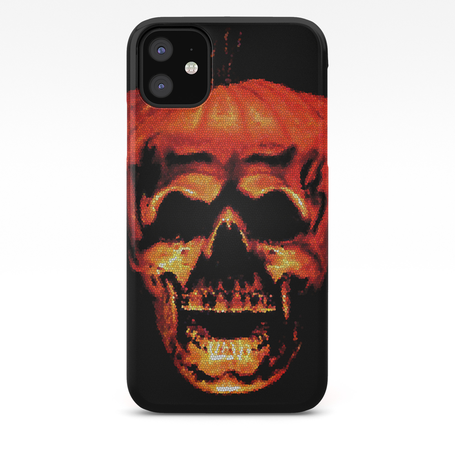Halloween Ii Pumpkin Skull Stained Glass Iphone Case By Falln