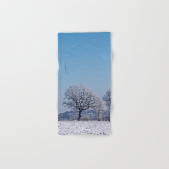 winter walk rural snow landscpape north Germany Hand & Bath Towel