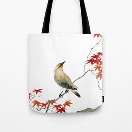 Japanese Plague Bird On Maple (1900 - 1936) Ohara Koson - Reproduction Tote Bag