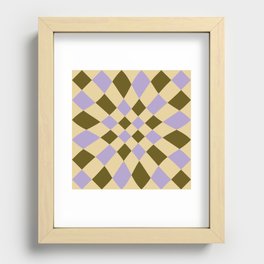 Distorted Tiles Pattern (Trendy Color Palette) Recessed Framed Print