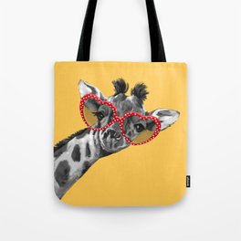 Hipster Giraffe with Glasses Tote Bag