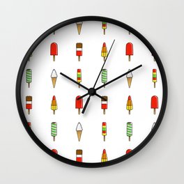 Ice Cream & Lolly Repeat Pattern Wall Clock