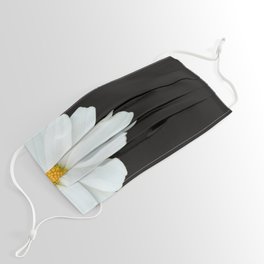Hello Daisy - White Flower Black Background #decor #society6 #buyart Face Mask
