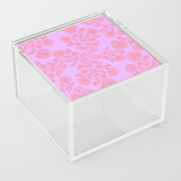 Pink Flowers Acrylic Box