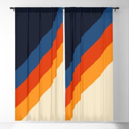 Colorful Classic Retro 70s Vintage Style Stripes - Padona Blackout Curtain