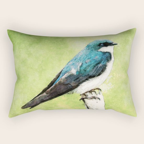 Blue Bird Rectangular Pillow