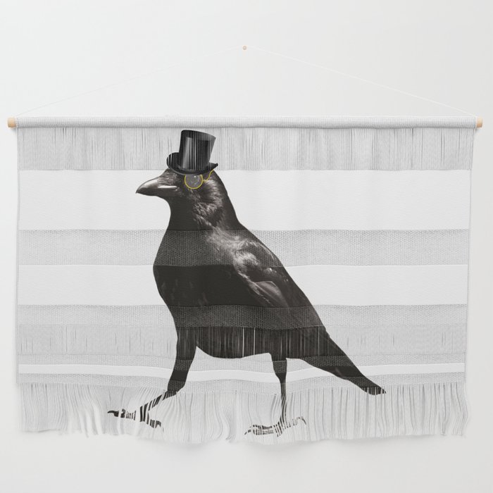 Raven Wearing Top Hat Wall Hanging