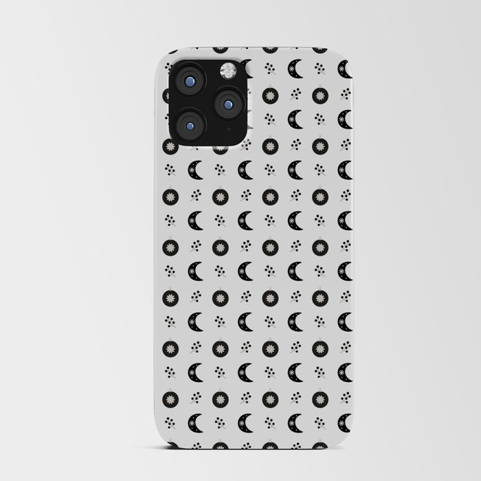 Scandi Winter pattern with moon, christmas ball iPhone Card Case