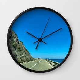 Serpentine coastal road next to the Rif mountains in North Morocco Wall Clock
