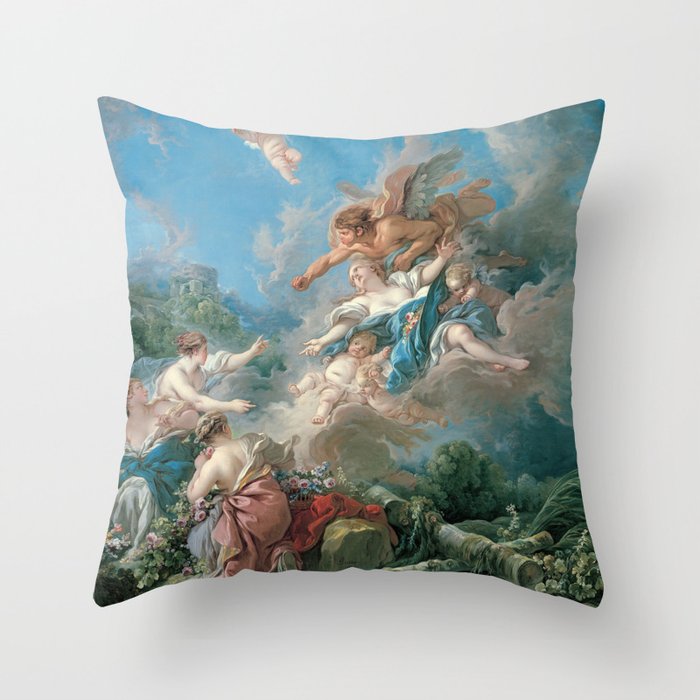 Boreas Abducting Oreithyia, François Boucher 1769 Throw Pillow