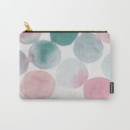 Teal and pink watercolor dots Carry-All Pouch