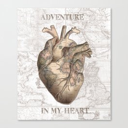 adventure heart-world map 1 Canvas Print