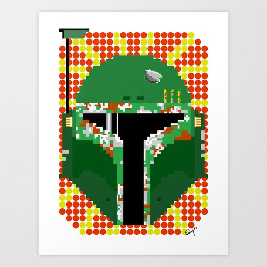 boba fett (pixels) Art Print