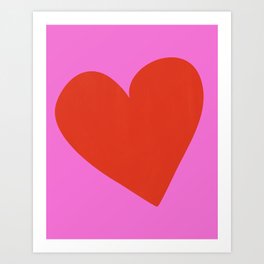 Heart in Red and Pink Art Print