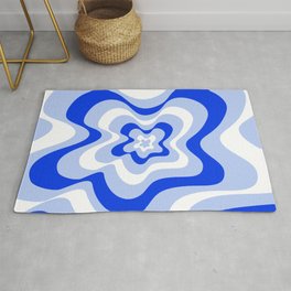 Abstract pattern - blue and white. Area & Throw Rug