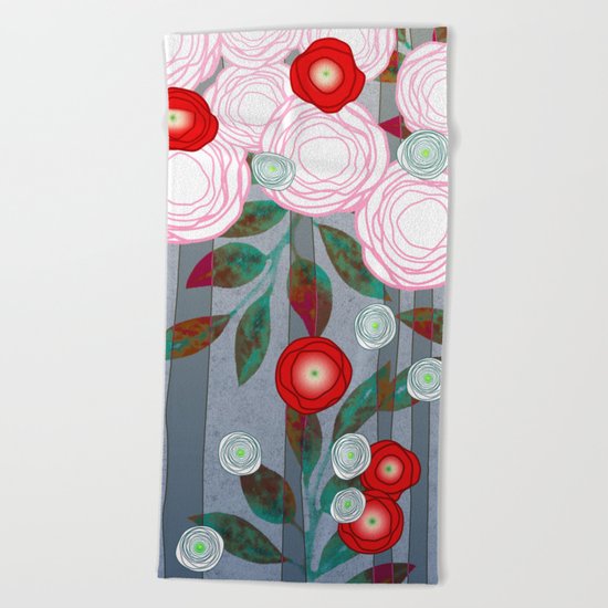 Flowers Summery Design Beach Towel