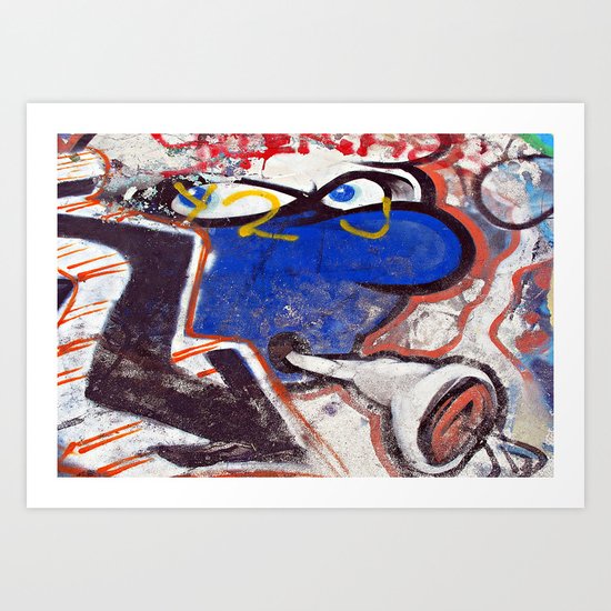Skatepark Smurf Art Print