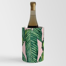 Jungle Leaves, Banana, Monstera II Pink #society6 Wine Chiller