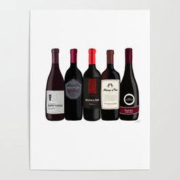 Red Wine Bottles Poster