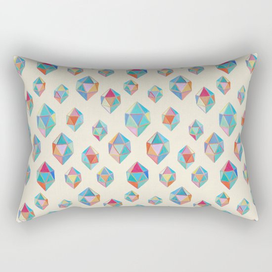 Floating Gems - a pattern of painted polygonal shapes Rectangular Pillow