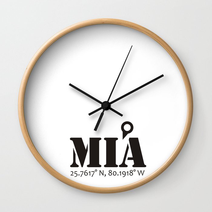 MIA / Miami (Never Get Lost) Wall Clock