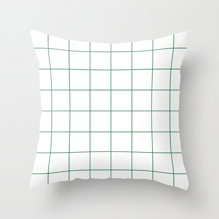 Graph Paper (Olive & White Pattern) Throw Pillow