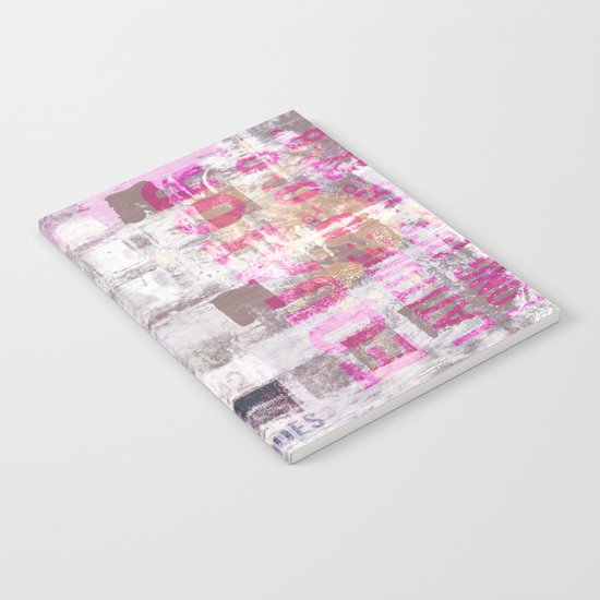 Abstract grunge Squares pating with typography Notebook