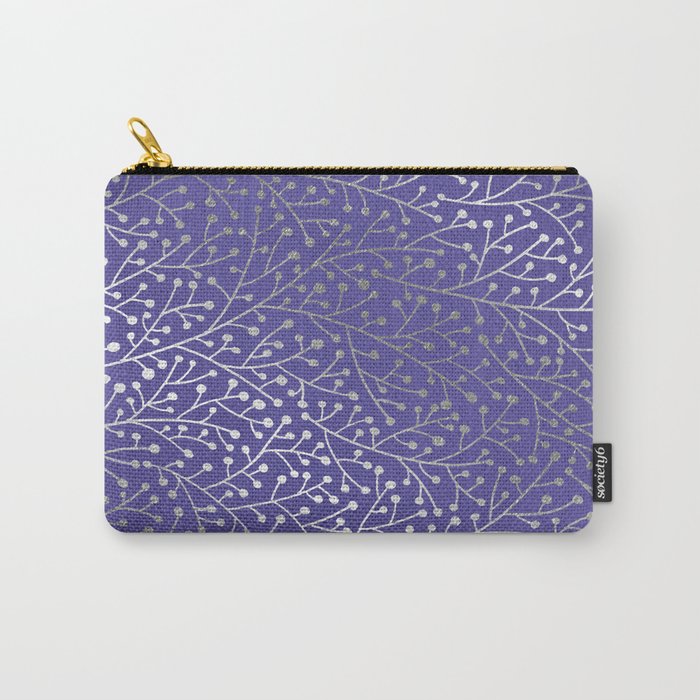 Periwinkle Berry Branches Carry-All Pouch