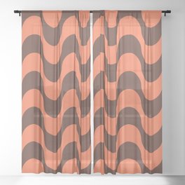 Retro Psychedelic Stripe Pattern 740 Sheer Curtain