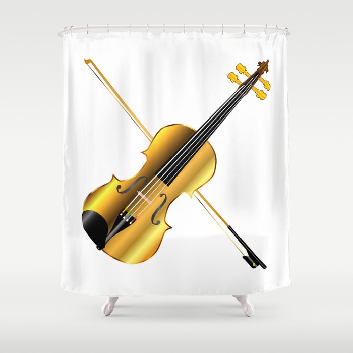 Devils Golden Fiddle Shower Curtain