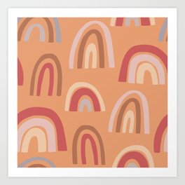 burnt orange rainbow pattern Art Print