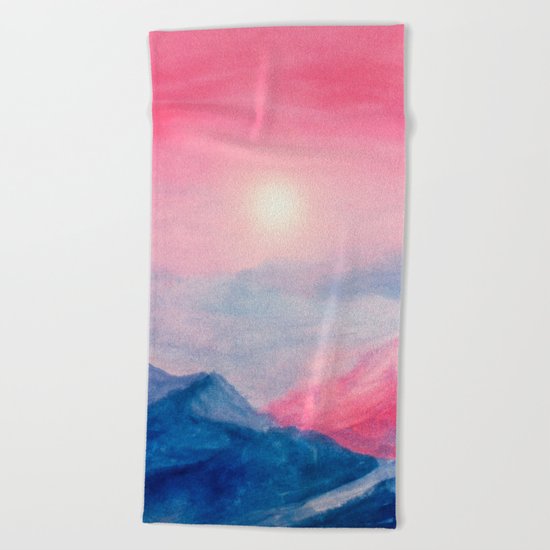 Pastel vibes watercolor 01 Beach Towel