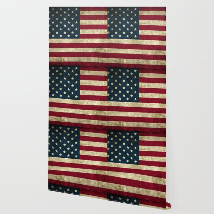 Vintage American Flag Wallpaper By Momcilobjekovic Society6