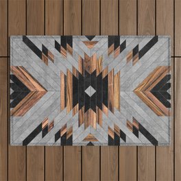 Urban Tribal Pattern No.6 - Aztec - Concrete and Wood Outdoor Rug
