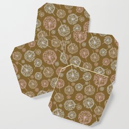 Spring Inspired Dandelions in Mustard, Peach and Cream (large) Coaster