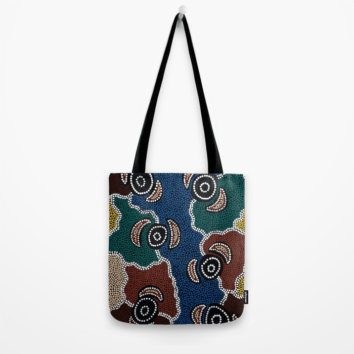 Authentic Aboriginal Art - Riverside Dreaming Tote Bag by Hogarth Arts -  Authentic Aboriginal Art