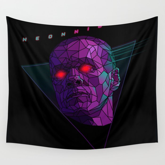 Neonnight 80s cyborg Wall Tapestry