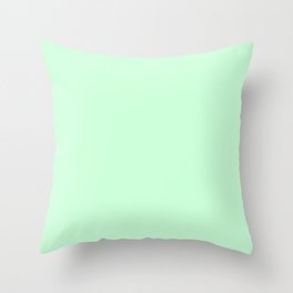 Retro Pastel Green Solid Color Throw Pillow