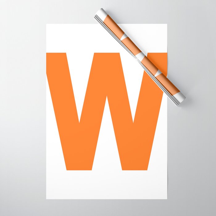 Letter W (Orange & White) Wrapping Paper