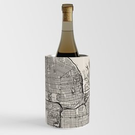 Tacoma, USA - City Map in Black and White - Aesthetic Wine Chiller