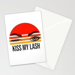 Kiss My Lash Pun Lash Tech Lash Artist Retro Lashes Stationery Card
