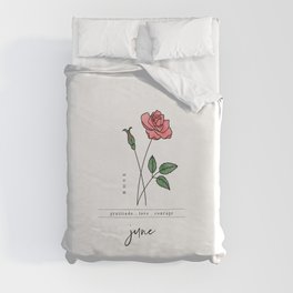 June Birth Flower | Rose Duvet Cover