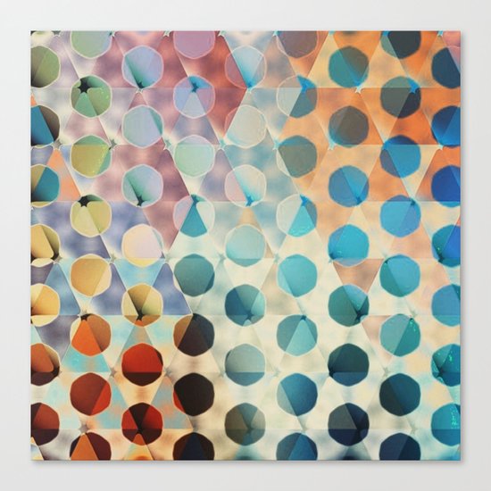 Circles on Triangles Antique Canvas Print