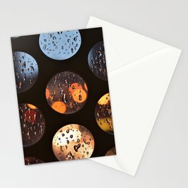 Lights in the rain Stationery Card